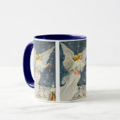 Victoriaans Angel met sterren voor kerstmis met st Mok (Voorkant links)