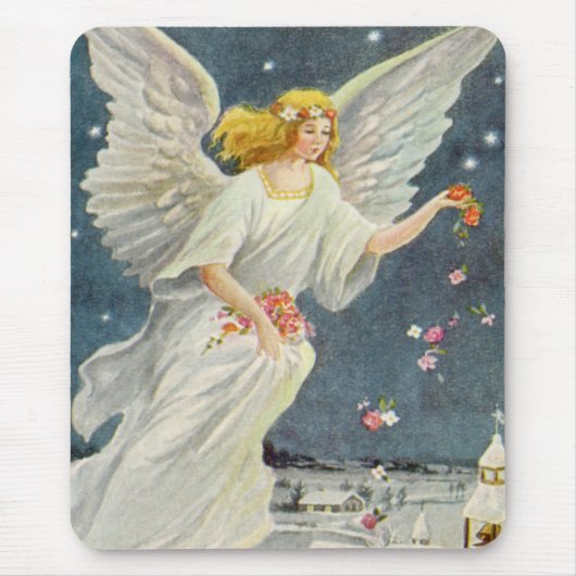 Victoriaans Angel met sterren voor kerstmis met st Muismat (Voorkant)