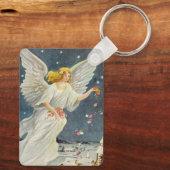 Victoriaans Angel met sterren voor kerstmis met st Sleutelhanger (Achterkant)