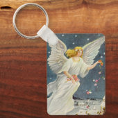 Victoriaans Angel met sterren voor kerstmis met st Sleutelhanger (Voorkant)
