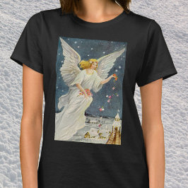Victoriaans Angel met sterren voor kerstmis met st T-shirt