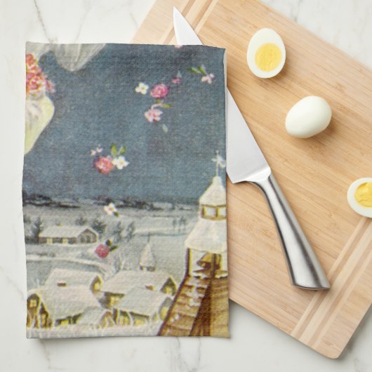 Victoriaans Angel met sterren voor kerstmis met st Theedoek (Quarter Fold)