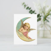 Victoriaans Angel Moon Girl Briefkaart (Staand voorkant)