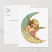 Victoriaans Angel Moon Girl Briefkaart (Voorkant / Achterkant)