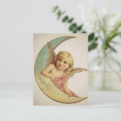  Victoriaans Angel Moon Girl Briefkaart (Staand voorkant)