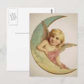  Victoriaans Angel Moon Girl Briefkaart (Voorkant / Achterkant)