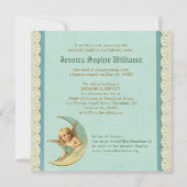  Victoriaans Angel Moon Lace Memorial Death Aankondiging (Achterkant)