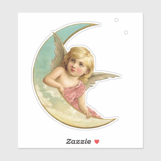 VICTORIAANS ANGEL MOON TRANSPARANT STICKER (Vel)