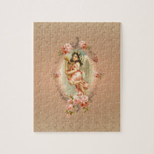 Victoriaans Angel roos barokke florale Legpuzzel