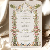 Victoriaans Angelic Garden Floral bruiloft uitnodi Kaart