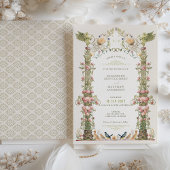 Victoriaans Angelic Garden Floral bruiloft uitnodi Kaart