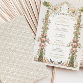 Victoriaans Angelic Garden Floral bruiloft uitnodi Kaart