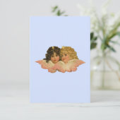 Victoriaans Angels Baby Blauw Bedankkaart (Staand voorkant)