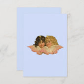 Victoriaans Angels Baby Blauw Bedankkaart (Voorkant / Achterkant)