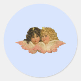 Victoriaans Angels Baby Blauw Ronde Sticker
