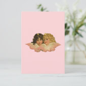 Victoriaans Angels Blush Pink Bedankkaart (Staand voorkant)
