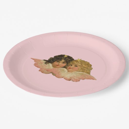 Victoriaans Angels Blush Pink Papieren Bordje (Gekanteld)