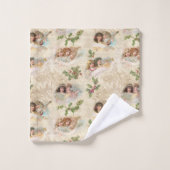 Victoriaans Angels met muziek, script en Holly Bad Handdoek (Wasdoekje)