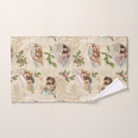 Victoriaans Angels met muziek, script en Holly Bad Handdoek (Handdoek)