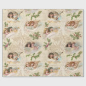 Victoriaans Angels met muziek, script en Holly Cadeaupapier (Vlak)