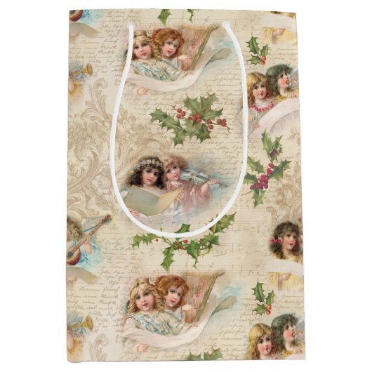 Victoriaans Angels met muziek, script en Holly Medium Cadeauzakje (Voorkant)