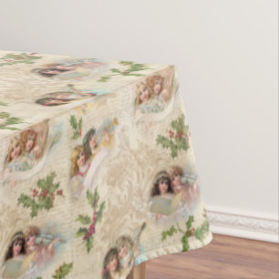 Victoriaans Angels met muziek, script en Holly Tafelkleed