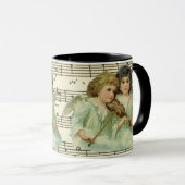 Victoriaans Angels Violin en vel Music Mok (Voorkant rechts)