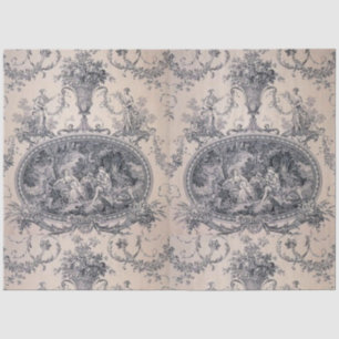 Victoriaans Antiek, blauw en wit ontkoppeld materi Tissuepapier
