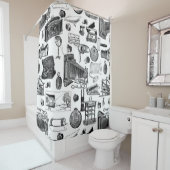 Victoriaans  antiek fotografiecamera douchegordijn (In situ)