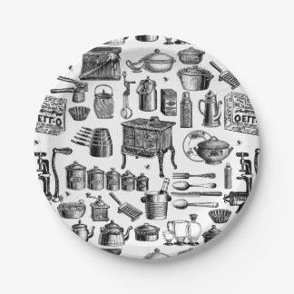 Victoriaans  antiek keuken kookgerei papieren bordje