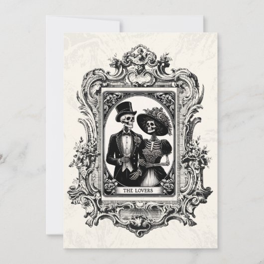 Victoriaans Antiek Lijst Gotische bruiloft uitnodi Kaart (Voorkant)