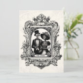 Victoriaans Antiek Lijst Gotische bruiloft uitnodi Kaart (Staand voorkant)