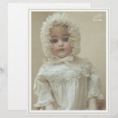 Victoriaans Antiek meisje Doll Briefhoofd (Voorkant / Achterkant)