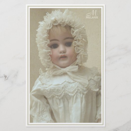  Victoriaans Antiek meisje Doll Briefpapier (Voorkant)