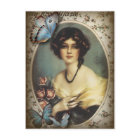 Victoriaans Antiek meisje met Floral vlinder