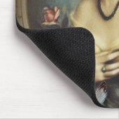 Victoriaans Antiek meisje met Floral vlinder Muismat (Hoek)