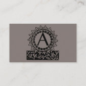  Victoriaans Antiek monogram letter A Visitekaartje (Achterkant)