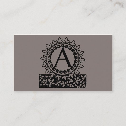  Victoriaans Antiek monogram letter A Visitekaartje (Achterkant)