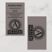  Victoriaans Antiek monogram letter A Visitekaartje (Voorkant / Achterkant)
