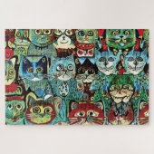 Victoriaans antropomorfe katten in oorzakelijke kl legpuzzel (Horizontaal)