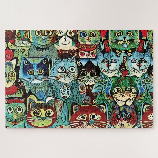 Victoriaans antropomorfe katten in oorzakelijke kl legpuzzel (Horizontaal)