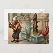 Victoriaans apenkerst briefkaart (Voorkant / Achterkant)