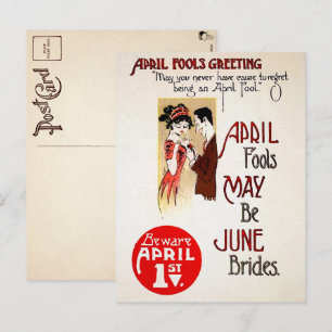 Victoriaans April Fools Day Briefkaart