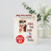 Victoriaans April Fools Day Briefkaart (Staand voorkant)