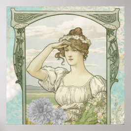 *~* Victoriaans AR23 Vrouw Art Nouveau Poster