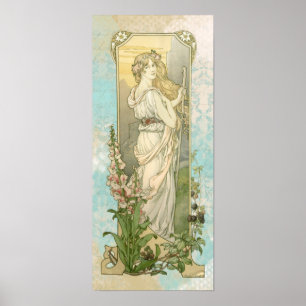 *  Victoriaans AR23 Woman Walking Art Nouveau Poster