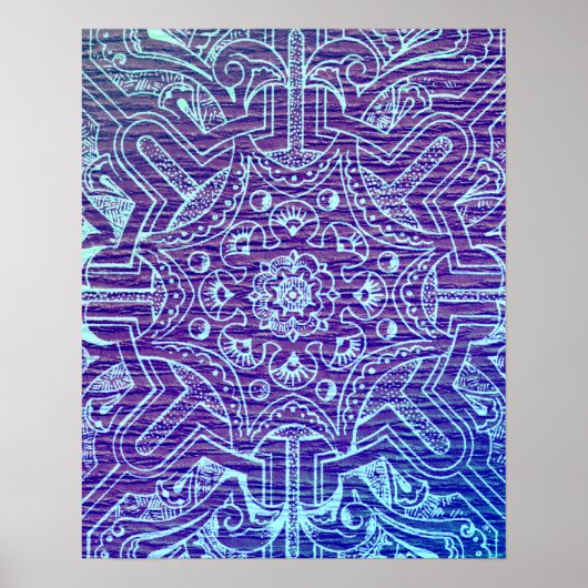 Victoriaans Arabesch, IDALIS - Zwart licht Poster (Voorkant)