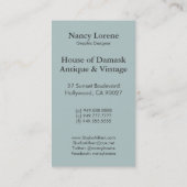 Victoriaans Arabesch, NOBLESSE - Aqua & Gold Visitekaartje (Achterkant)