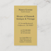 Victoriaans Arabesch, NOBLESSE - Goud en groen Visitekaartje (Achterkant)