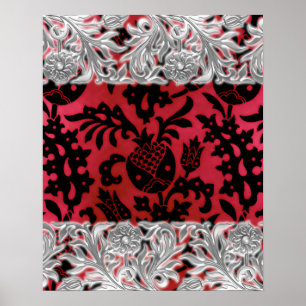 Victoriaans Arabesch, POMEGRANATE NOUVEAU Poster